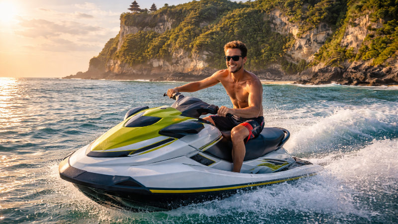 Bali Jetski, Suluban Beach & Uluwatu Sunset Cliff Tour